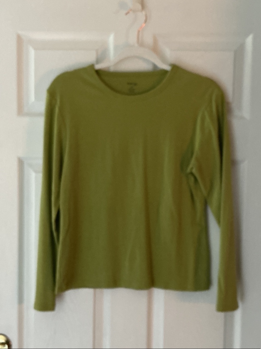 Style & Co. Olive Green Long-Sleeve Crewneck Top